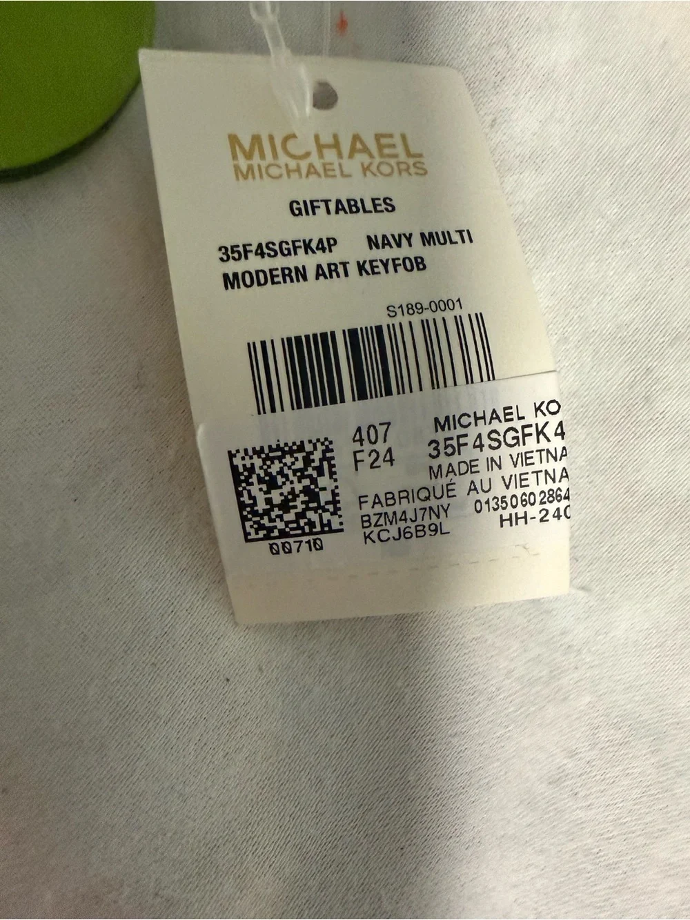 MICHAEL Michael Kors Navy Multi Modern Art Keyfob or Bag Chain! NWT
